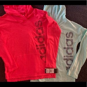 ❤️❤️ Lot of 2 ADIDAS Girl Hoodies Size Large